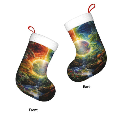MYHSZTAH Four Season Tree of Life Print Novelty Joyful Season Decorative Socks,Festive Ornament,Traditional Christmas Socks