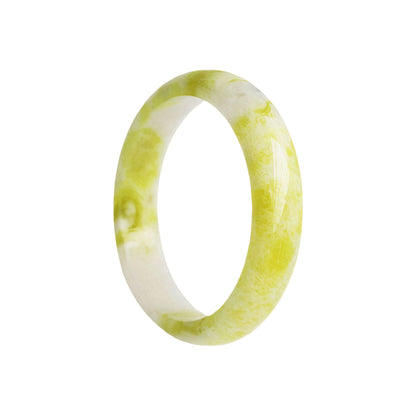 sunglnl Jade Bracelet For Women, Green Stone Bangle Natural Gradient Chinese Style Bracelets With Box Wealth Fortune Healing Protection Good Luck Jewelry Gift (White Yellow, 58mm/2.28in)