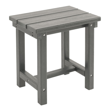 Furnimart Adirondack 16.5" Square Outdoor Side Table, Extra-Thick HDPE Composite Weather-Resistant Small Patio Table, Gray Outdoor End Table for Garden Balcony Yard Deck Poolside(Gray)