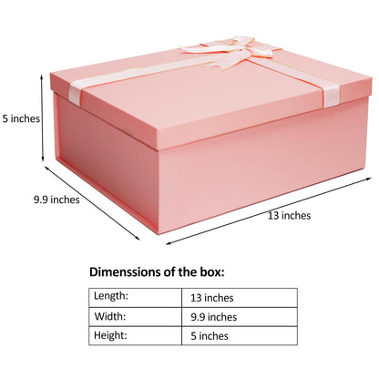 Pink Gift Box, 13"x10"x5" Large Gift Boxes, 2 Pack Foldable Gift Boxes with Lids for Presents, Versatile Empty Gift Box for Birthday, Anniversaries, Weddings, Any Occasion
