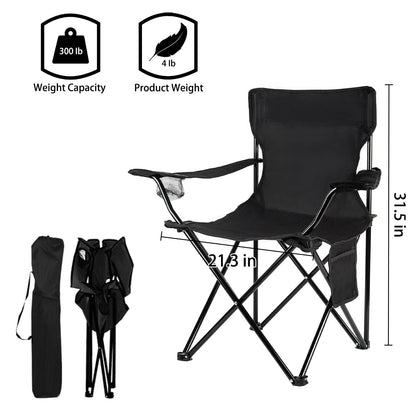 Damei century 4Pack Folding Camping Chairs-Lightweight, Installation-Free, Portable Chair for Beach, Lawn, Outdoor Sports,Black