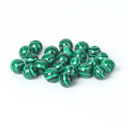 100Pcs Natural Stone 6mm Green Malachite Round Loose Gemstone Energy Healing Beads Hole Size 1mm DIY Smooth Beads for Bracelet Necklace Earrings Jewelry Making