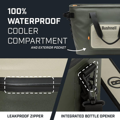 Bushnell Soft Cooler | Insulated Portable Ice Chest The Best Bag Cooler for Beach, Drinks, Beverages, Travel, Camping, Picnic, Leak-Proof with Waterproof Zipper - 30 Can Capacity…