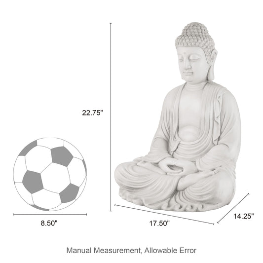 Glitzhome 22.75-inch Zen Meditation Buddha Garden Statue, Black Large Indoor and Outdoor Sculpture, Hand-Finished MGO & Fiberglass Decor for Home Patio Yard