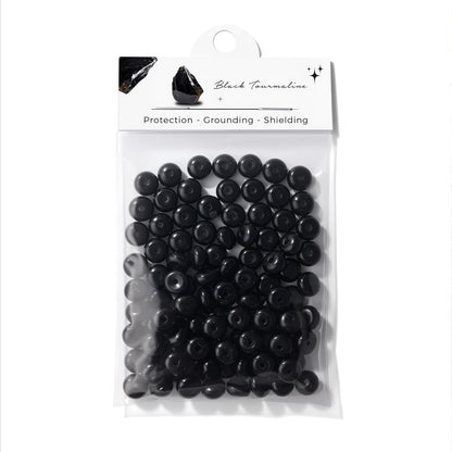 Raicegs 100pcs 5×8mm Rondelle Black Tourmaline Beads Natural Gemstone Beads Abacus Disk Stone Loose Beads for Jewelry Making DIY Bracelets Necklace