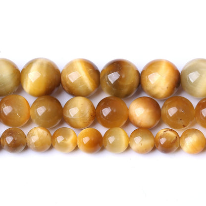 36PCS 10MM AAA Honey Gold Tiger Eye Stone Beads Natural Gemstone Bead Crystal Healing Energy Jewelry Making DIY 15 inches