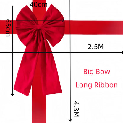 Meseey Large Christmas Red Velvet Door Ribbon Bows Gate Cabinet Wreath Bow Festival Wrapping Decorations for Christmas Tree Fireplace Home Front Door Party Supplies(Red Velvet)
