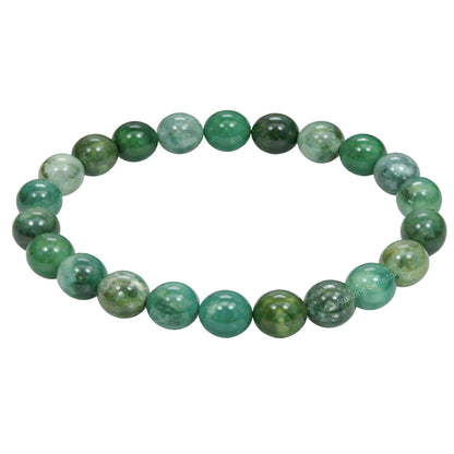 Amazing Gemstone Crystal Bracelet for Women Men's Gifts - Protection Healing Crystal Bracelet - 8mm Gemstone Beaded Stretchable Bracelet Pulseras Para Hombres Mujer Stocking Stuffers Mothers Day Gift (Moss Agate)