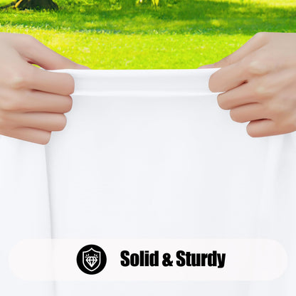Smiry 2 Pack Rectangle Picnic Table Cloth, Waterproof Elastic Fitted Tablecloths, Washable Polyester Rectangular Patio Table Cover for Camping, Indoor and Outdoor (White, 30"x72")