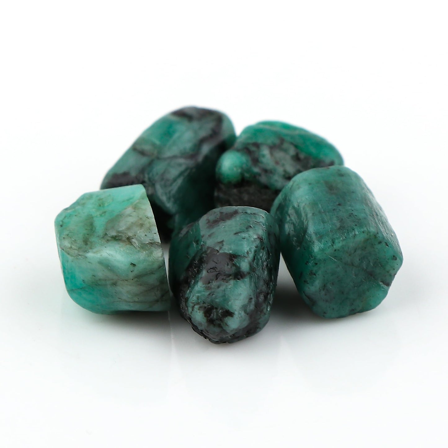 CRYSTALINES 5pcs Wholesale Natural Raw Emerald Gemstone, Untreared Rough Stones, Bulk Loose Supplies, DIY Jewelry Making, Gem Collection, Chakra Healing Crystals, May Birthstone