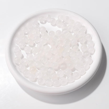 Raicegs 100pcs 8mm Selenite Beads Natural Gemstone Beads Round Loose Beads for Jewelry Making DIY Bracelets Necklace