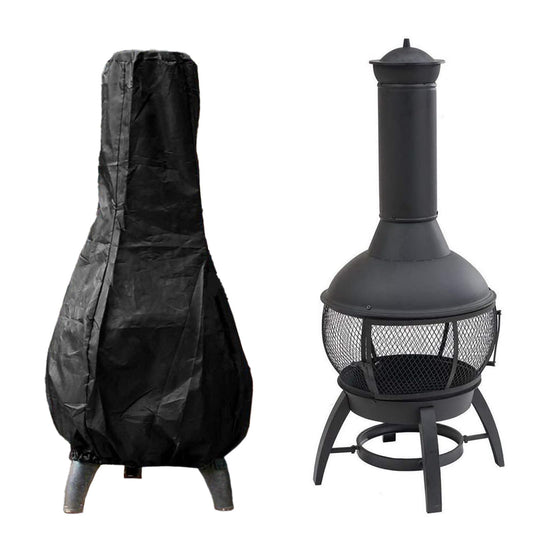 Chiminea Covers Waterproof, Protective Fire Pit Heater Cover, Outdoor Patio Chiminea Caps, Outdoor Patio Chiminea Covers Durable Wood Burning Chimineas Covers for Clay Chiminea (Black)