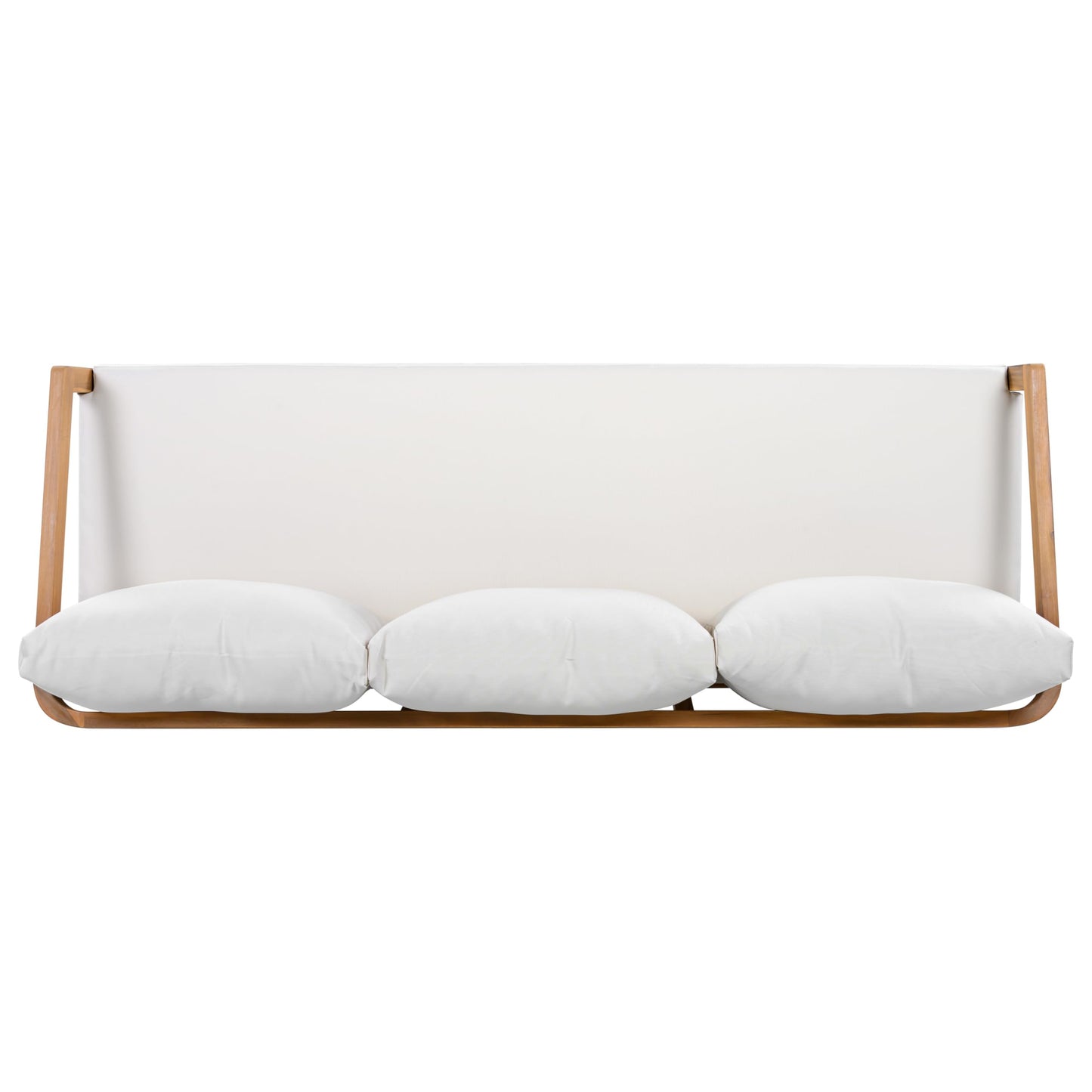 Christopher Knight Home Sures Acacia Wood Outdoor 3 Seater Sofa with Cushion, Solid Wood Patio Sofa with Removable Cushion, Comfy Lounge Sofa for Patio Furniture Set, Natural+Beige