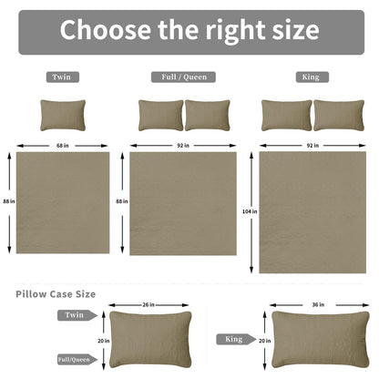 Easy-Going Full/Queen Size Reversible Quilt Set with 1 Quilt and 2 Pillow Shams, Soft Bed Quilt Cover, Water Resistant Lightweight Microfiber Bedspread, Stain Resistant, Damask-Beige/Beige