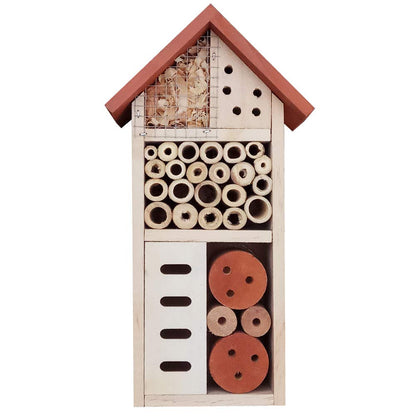 Lulu Home Wooden Insect House, Hanging Insect Hotel for Bee, Butterfly, Ladybirds, Beneficial Insect Habitat, Bug Hotel Garden, 10.4 X 3.4 X 5.4 Inch