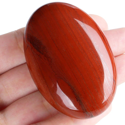 MAIBAOTA 2.4" Large Red Jasper Crystals Stone Polished Palm Stone Healing Crystals 0.7" Thick Natural Reiki Gemstone Worry Stone Energy Balancing Anxiety Stress Relief Meditation 1 Pc