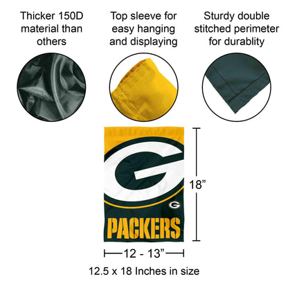 Green Bay Packers Large Logo Double Sided Garden Banner Flag