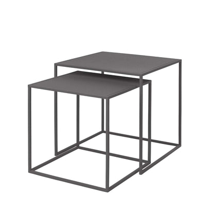 Blomus FERA Set of 2 Nesting Tables - Steel Grey - Powder Coated Steel