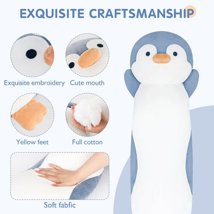 Dalmao 36" Penguin Stuffed Animal, Soft Jumbo Long Cuddle Pillow, Cute Blue Penguin Plush Body Pillow Plushies Toy Gift for Kids, Boy and Girls Birthday, Easter