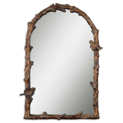 Uttermost Paza Gold 26" x 37" Songbirds Arch Wall Mirror