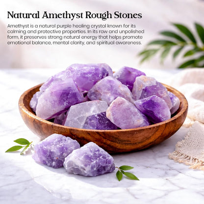 Crocon 1LB Amethyst Rough Bulk Natural Stone Raw stone Tumbling Cabbing Polishing Mining Chakra Balancing Reiki Healing Good Luck Home Office Decor