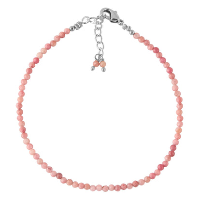 Natural Rhodonite Gemstone Beads Bracelet for Women, Crystal Gems Healing Bracelets, Chakra Stone Bead Bracelets, Yoga Stone Beads Bracelets Meditation Faceted Round bead Size is 3-3.5mm Approx.