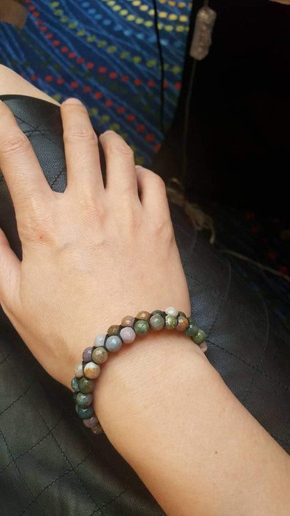 Echos Healing Stones Mens Bracelet – Natural Jade Bracelet for Women & Men, Genuine Jade Stone Jewelry for Good Luck & Prosperity | Handmade Adjustable Green Jade Bracelet (6mm)