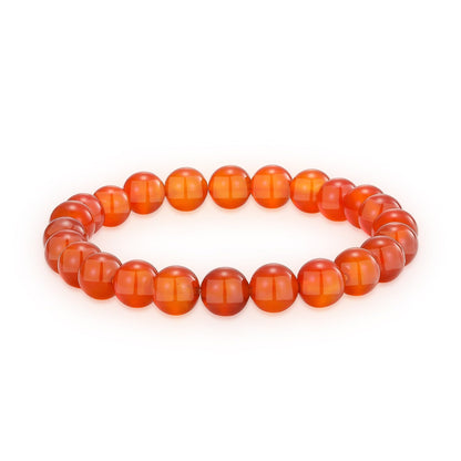 Crystal Vibe Carnelian Bracelet for Boosting Courage Self-Confidence and Motivation - 8mm Beaded Bracelet for Women Men - Elastic Adjustable Size
