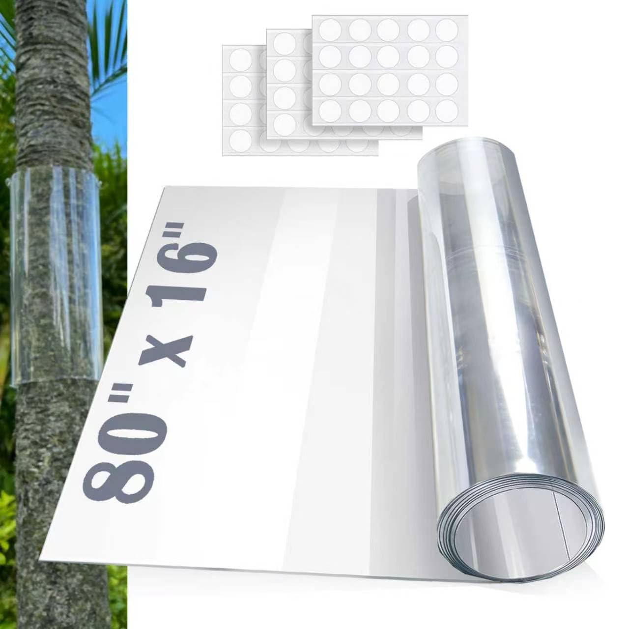 Serendipresent Transparent Tree Trunk Protector Guard - 80" L x 16" W Iguana Tree Wrap for Iguana & Cat Prevention, Squirrel Baffle for Bird Feeder Poles,Weatherproof Outside Baffle Guard