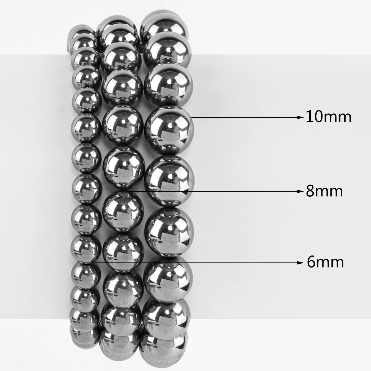 10mm Terahertz Round Bead - 35PCS Bulk Gemstone Beads for Jewelry Making, DIY Bracelets, Necklaces - Includes Crystal Stretch Cord - Stone Beads for Crafting Gifts