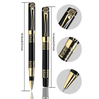 YIVONKA Ballpoint Pen Black Refill,Classical retro style Luxury Pen,Best Ball Pen Gift Set for Men & Women Professional Executive,Office,Nice Pens Classy Gift Box (2 Pack Black)