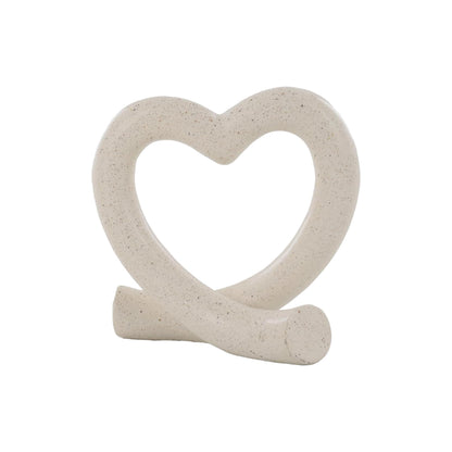 Lescafita Heart Decor Sculpture, Love Heart Statue Minimalist Modern Home Decor for Living Room Bedroom Desk Shelf Coffee Table, Romantic Meaningful Gift