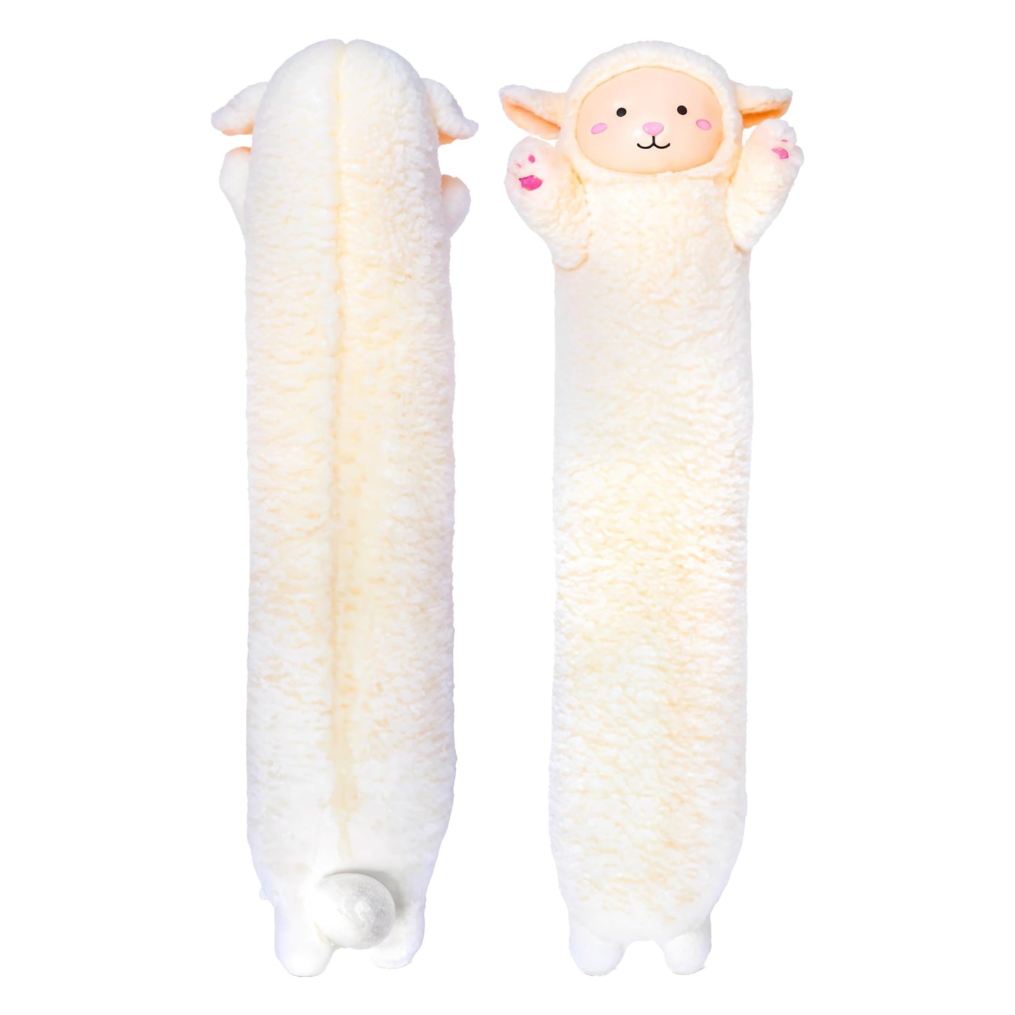 Cuddle Paws Lamb Plush Body Pillow for Kids | Long Stuffed Animal Cuddle Pillow | Soft Hugging Toy | Plushie Gift for Girls & Boys | Long Plush Body Pillow for Sleep & Comfort | Medium, 35 Inches