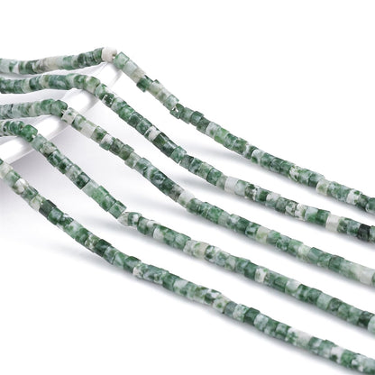 BEADIA Natural African Jade Spacer Beads Caps Flat Round Loose Beads for Beading Jewelry Making 3mmx2mm 38cm