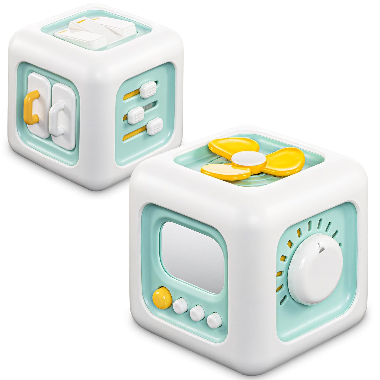 SOCBTNSO Busy Cube Toy, Sensory Toys for Toddlers 1-3, Baby Car Seat Toys 12-18 Months, Toddler Airplane Travel Toys Age 1-2, Learning Fine Motor Skills, 1st Birthday Gifts