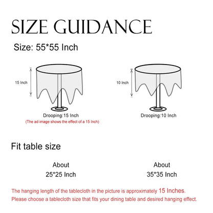 ISAENNE Designer French Light Beige Small Round Tablecloth,Linen Florals and Birds Pattern Table Cloth,Anti-Wrinkle Decorative Tablecloths for Dining Thanksgiving Kitchen,Diameter 55"-Cornucopia