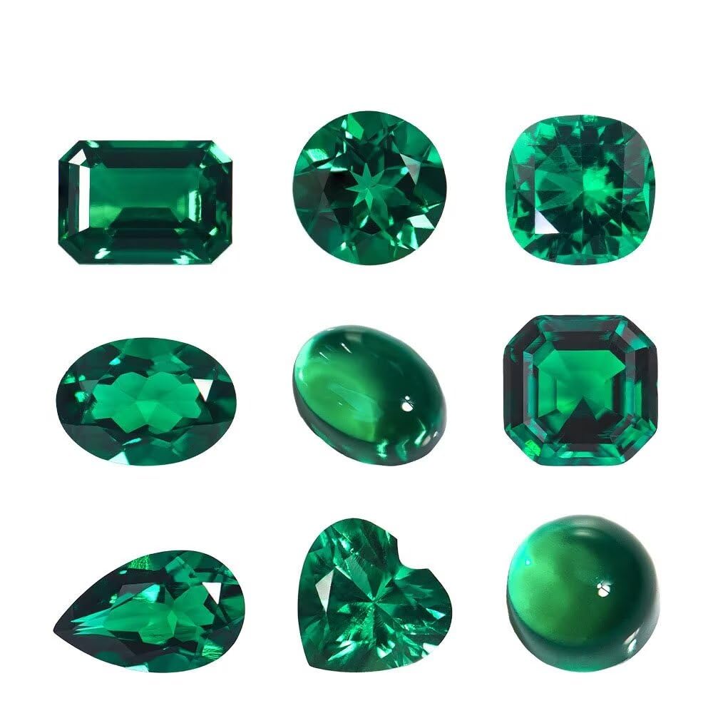 1PCS 6 * 8mm Emerald Laboratory Cultivates Zambian Emerald about 1CT