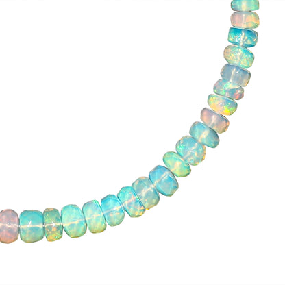 CRYSTALINES Natural Ethiopian Opal Gemstone Bolo Bracelet, 14K Gold Plated Dainty Bracelet, Handmade Boho Jewelry, Chakra Healing Crystals, October Birthstone, Adjustable Chain, Gift for Her, 10inch