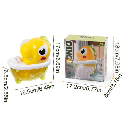 Dinosaur Bubble Machine – ABS 16.5x6.5x17cm | Light-Up Bath Bubble Machine | Shower Toy | Fun Automatic Maker for Kids, Bathroom Play, Bathtub Entertainment, Water Games, Party Fun and Indoo
