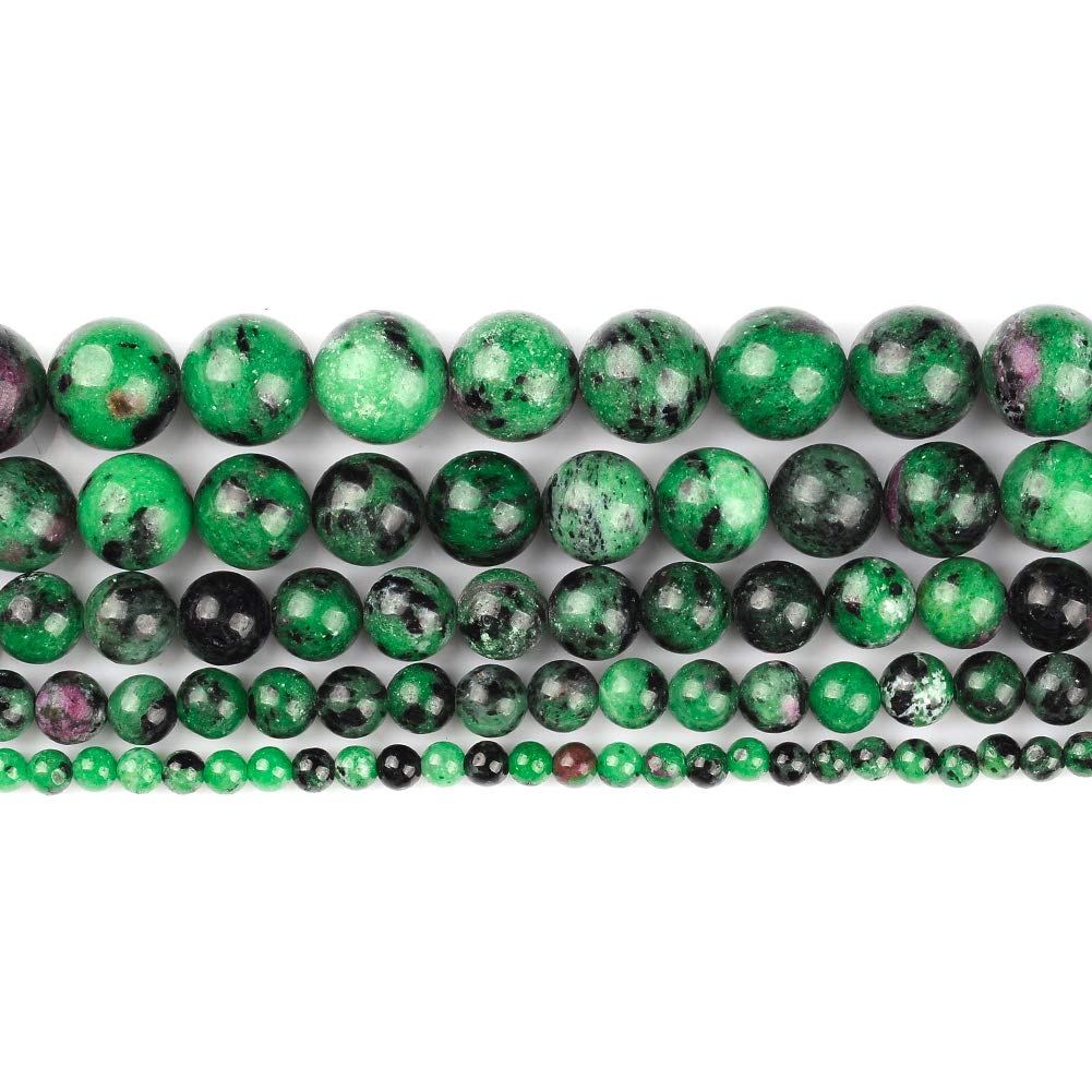 10mm Natural Ruby Emerald Gemstone Round Loose Beads Crystal Stone Bracelet Necklace Accessories Crafts for Jewelry Making DIY,1 Strand 15"