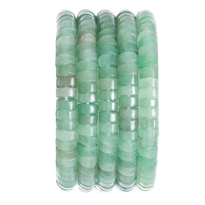Natural Green Aventurine Stone Spacer Beads 6x3mm 38cm/str Flat Round Loose Semi Gemstone Caps for Making Bracelets Necklace