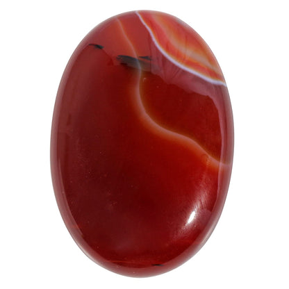 Loveliome Natural Red Agate Oval Polished Worry Stones, Healing Crystal Indoor Fountain Stones Massage Energy Anxiety Relief Items