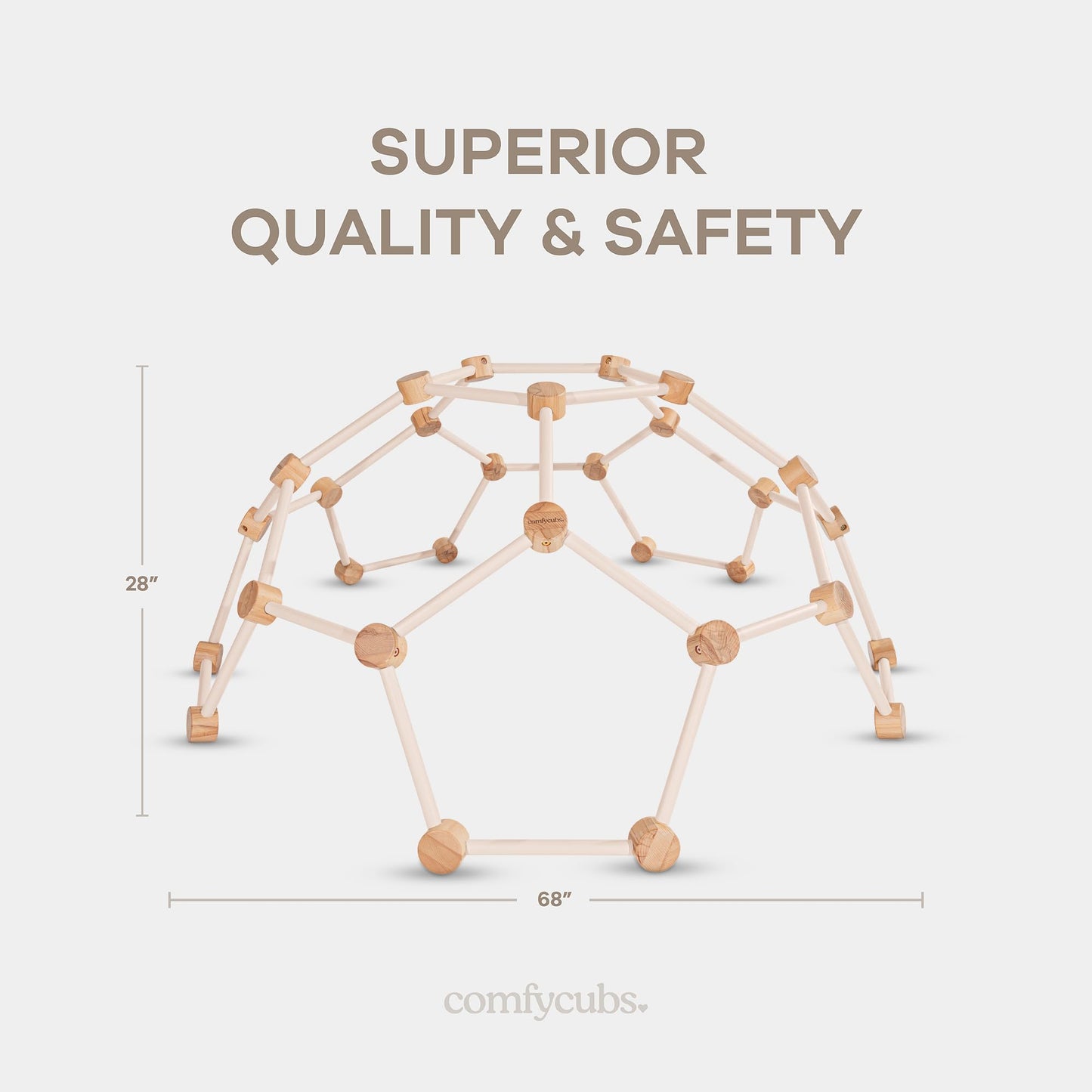 Comfy Cubs Wooden Toddler Play Gym for 3-6 Years Old - Montessori Climber for Kids - Safe Climbing Toy Support up to 120 lbs - Easy to Assemble Kids Climber for Active Play - Blush