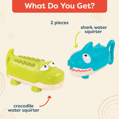 B. toys – Splishin’ Splash Animal Water Squirts Duo Pack – Fun Summer Bath Toys for Kids, Outdoor Water Play for Toddlers 18+ Months
