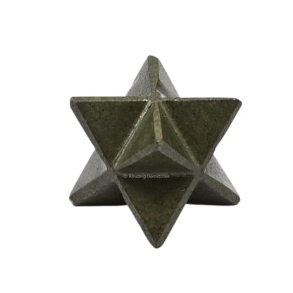 Amazing Gemstone Pyrite Merkaba Crystal - 1 Inches Metaphysical Merkaba Star for Meditation - Energetic Tetrahedron Crystal and Healing Stones for Spiritual Growth and Healing (20-25mm)
