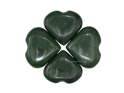 Amazing Gemstone Green Aventurine Crystal Heart Palm Stone - Pocket Massage Worry Stone for Natural Body Chakra Balancing, Reiki Healing and Crystal Grid