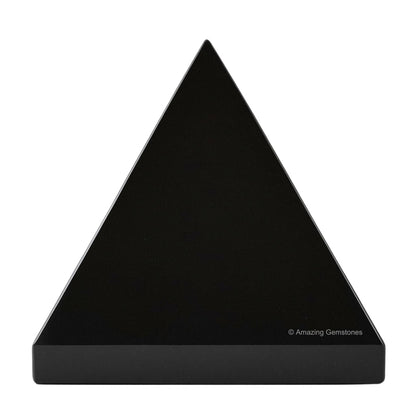 Amazing Gemstone Black Agate Pyramid Crystal Healing Stones - 1.5" Great Pyramid Figurine of Natural Stone Pyramid for Meditation, Reiki, Chakra Balancing and Crystal Pyramids Grid