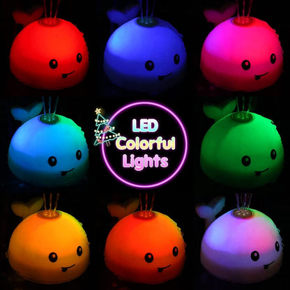 Gigilli Bath Toys for Kids Ages 1-3, Baby Bath Toys 6-12-18 Months, Pool Water Toys for Toddlers, Babies 1 2 3 Year Boy Girl Gifts, Light Up Whale Bath Toy Sprinkler, 1st Birthday Bathtub Fountain Toy