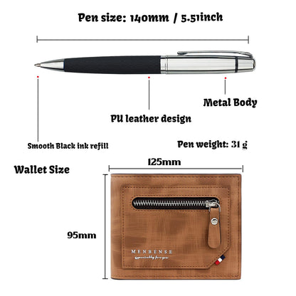 Yastar Customized Gift Pen with a Wallet Luxury Ballpoint Pen with Box 2 extra Black Refills - Custom with Names Message -Gift Pen Set for Family Colleague Elder Friends