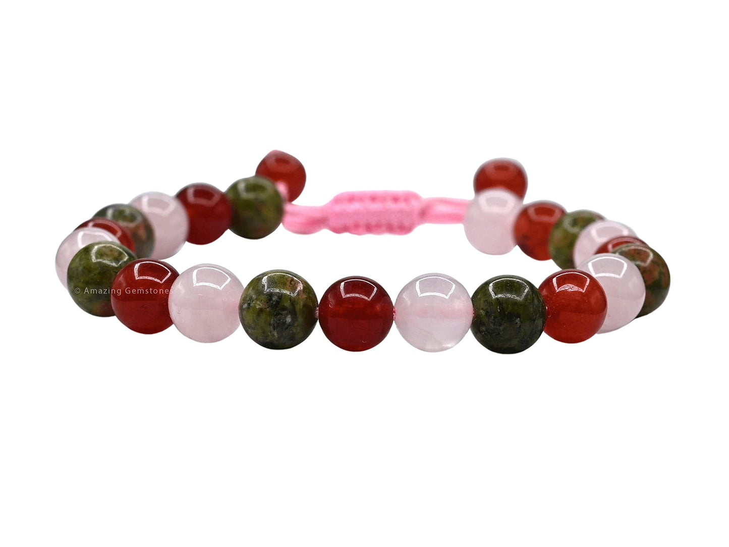 Amazing Gemstone Bracelet for Fertility Luck Manifestation - Fertility Crystals Carnelian Unakite Rose Quartz Bracelet Set for Men Women Healing Calming Anxiety Stress Relief Gifts (Adjustable)